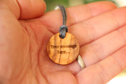 Personalised World Map Wooden Necklace