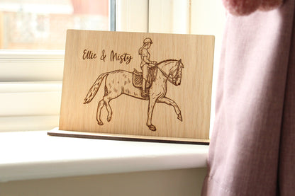 Personalised Horse Riding Wooden Ornament