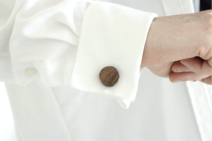 2x Personalised Father Of The Bride Round Cufflinks