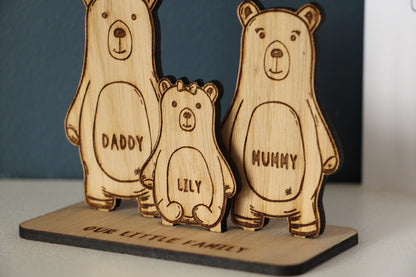 Personalised Bear Family Ornament
