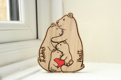 Bear Family Puzzle Ornament