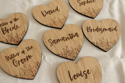 Heart Shaped Floral Wedding Coasters