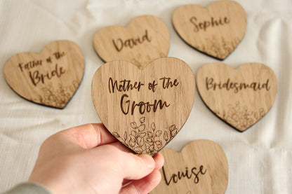 Heart Shaped Floral Wedding Coasters