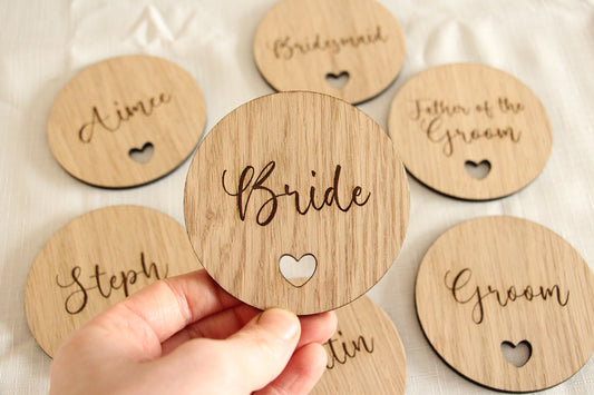 Circle & Heart Shaped Wedding Coasters