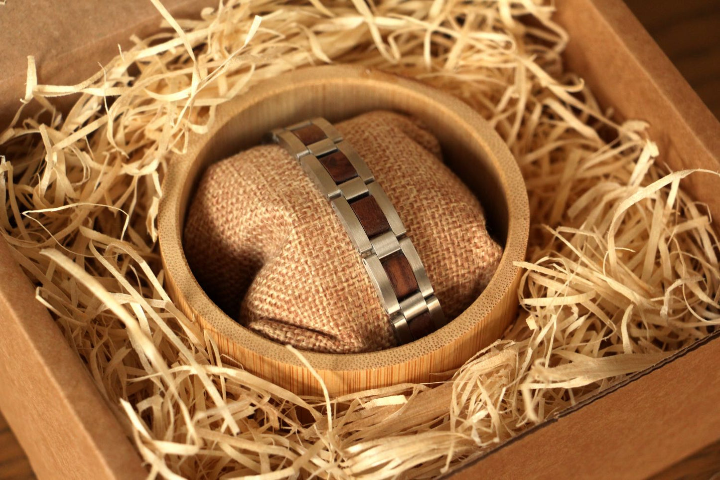 Algarve - Stainless Steel & Wood Bracelet