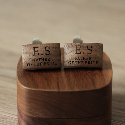 2x Personalised Father Of The Bride Rectangle Cufflinks