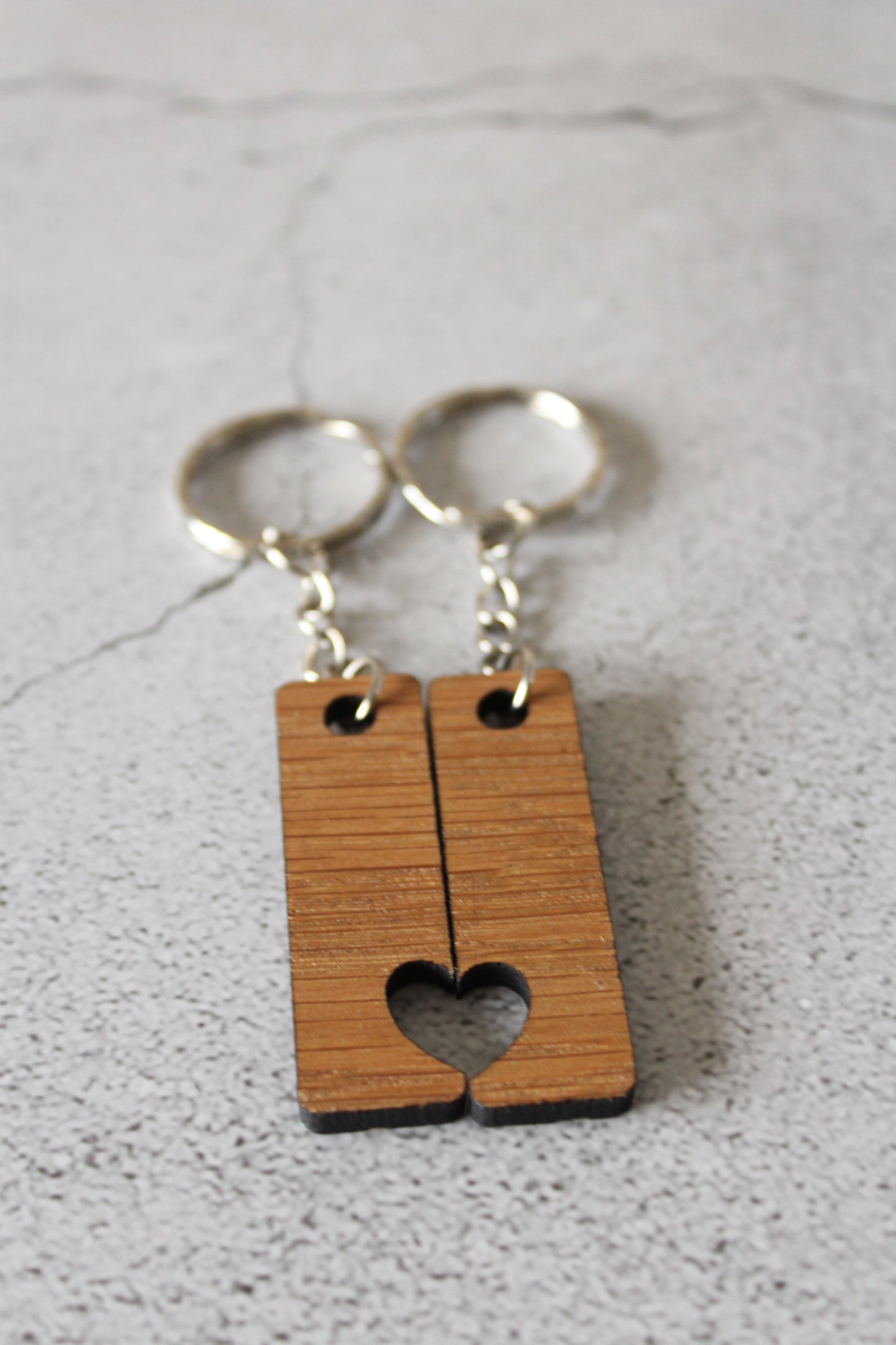 Personalised Couples Heart Keyring