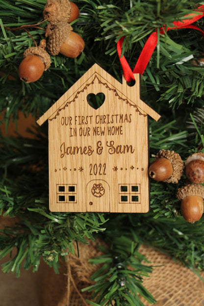 Personalised 'Our First Christmas In Our New Home' Ornament