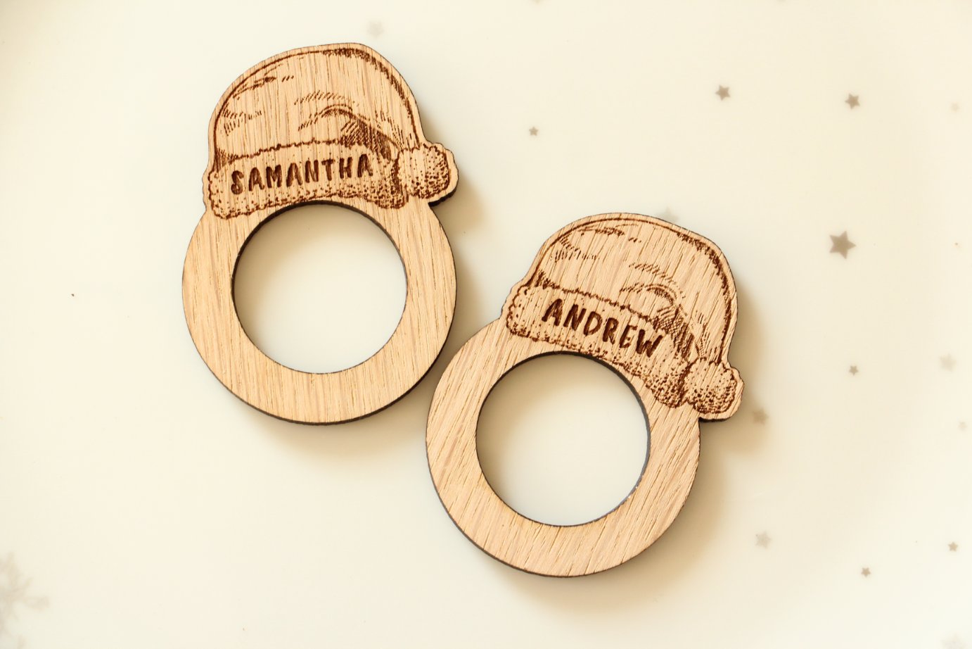 Personalised Santa Hat Napkin Rings