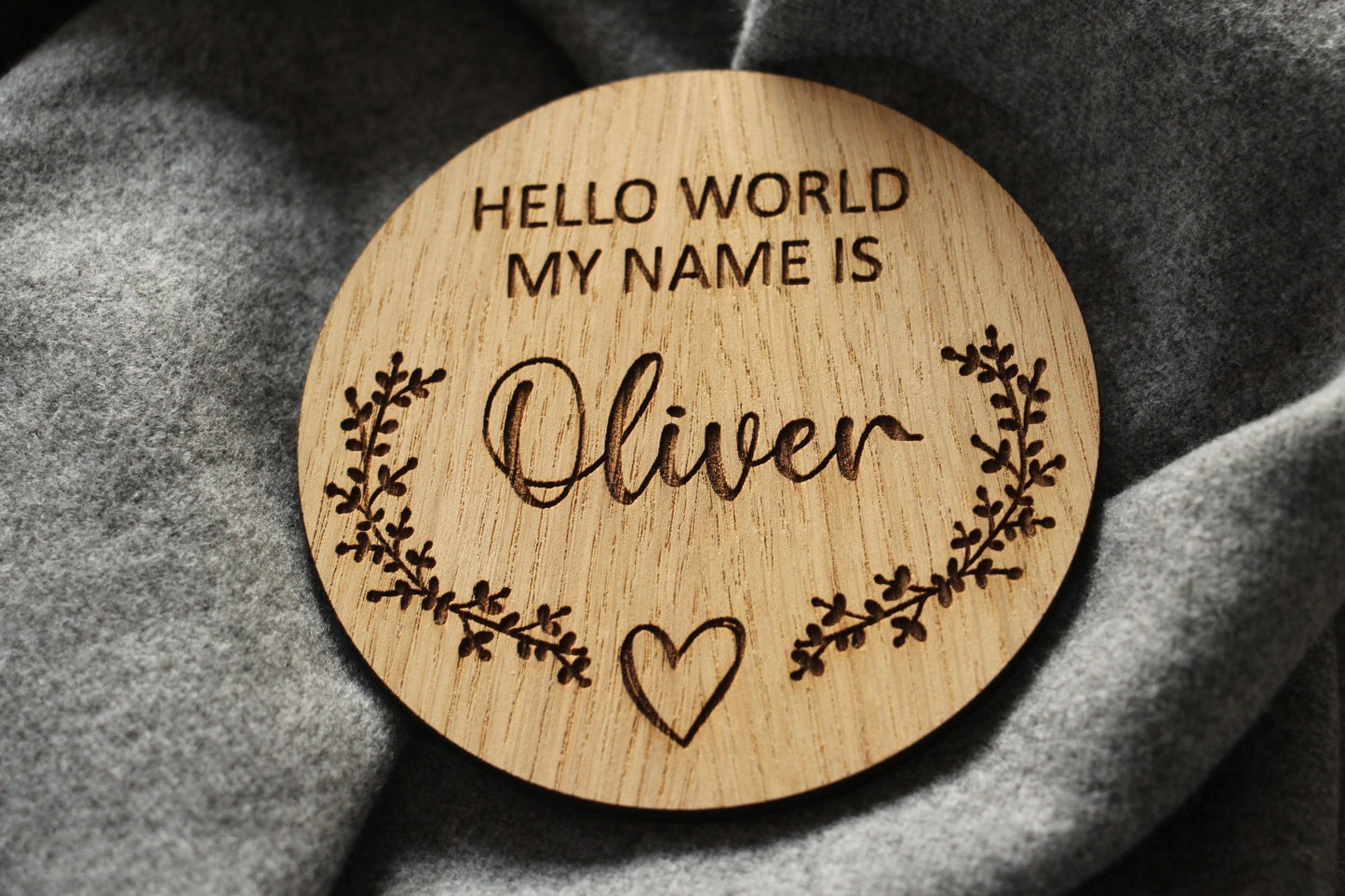 Personalised 'Hello World My Name Is' Baby Announcement Sign