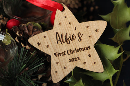 Personalised Baby's First Christmas Star Ornament