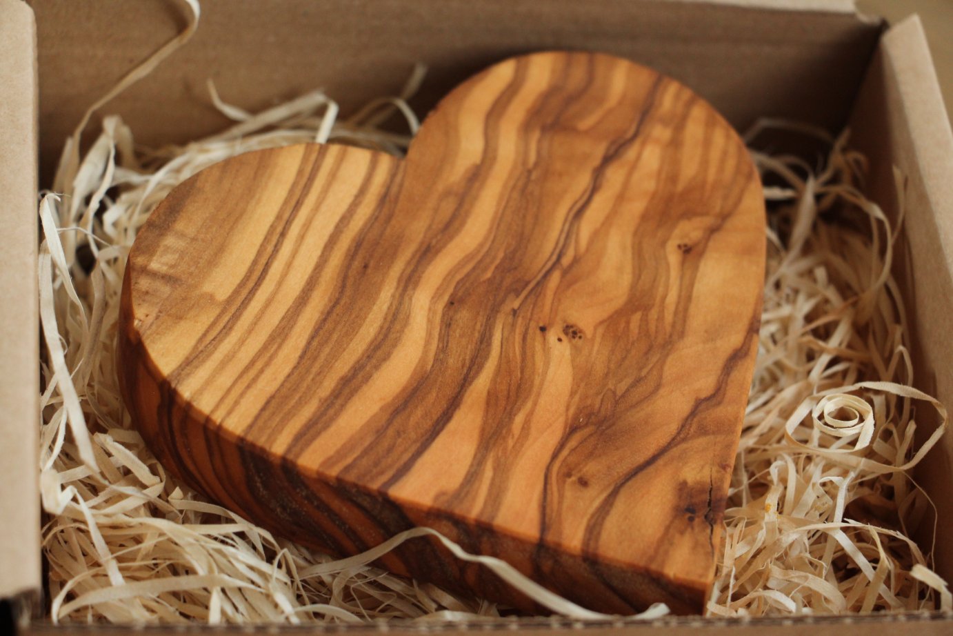 Personalised Olive Wood Heart Ornament