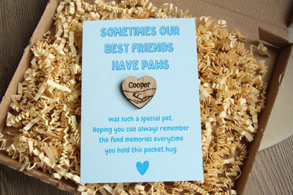 Gepersonaliseerde Pet Loss Pocket Hug Card