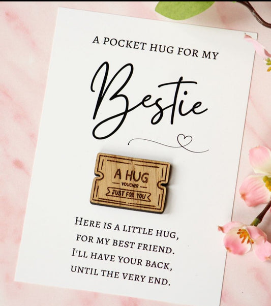Eine Umarmung für Sie – Bestie Pocket Hug Card