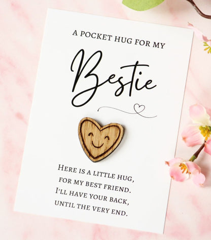 Heart Shaped Smile - Bestie Pocket Hug Card