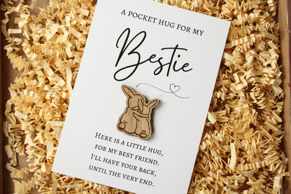 Bunny Cuddles - Bestie Pocket Hug Card