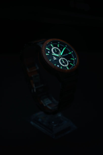 Londen - chronograaf houten horloge