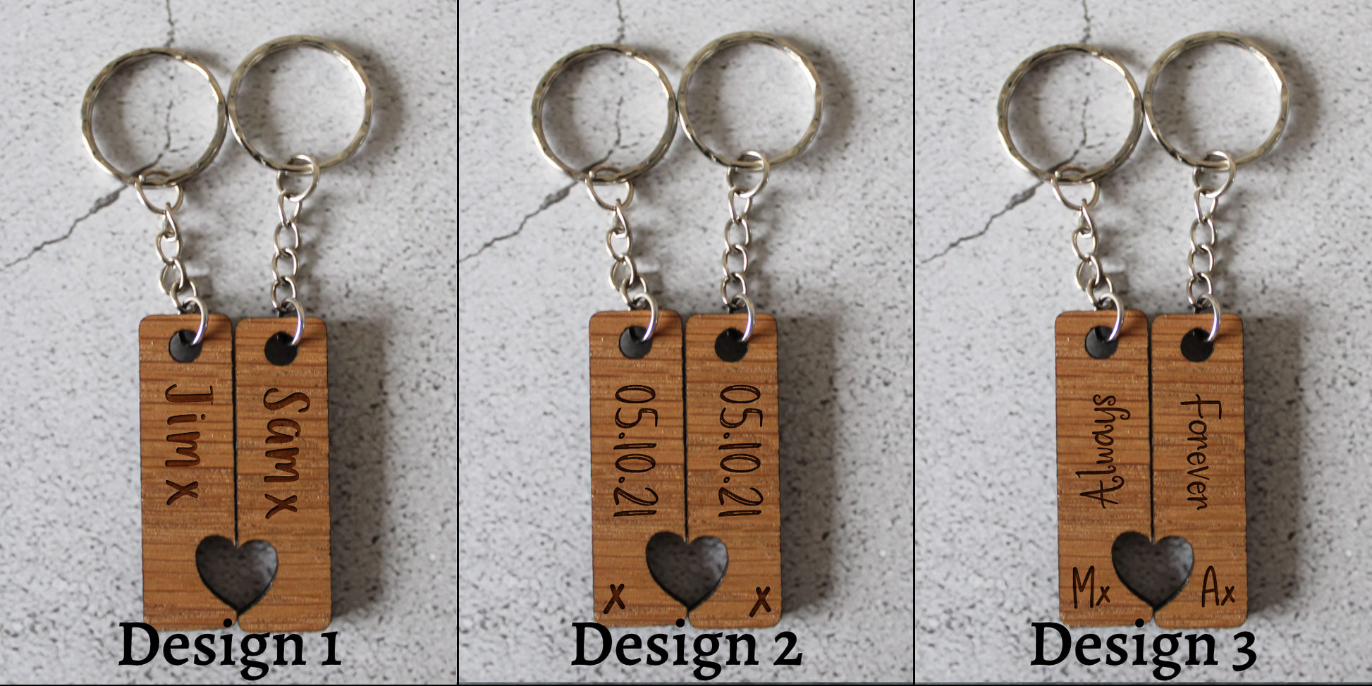 Personalised Couples Heart Keyring